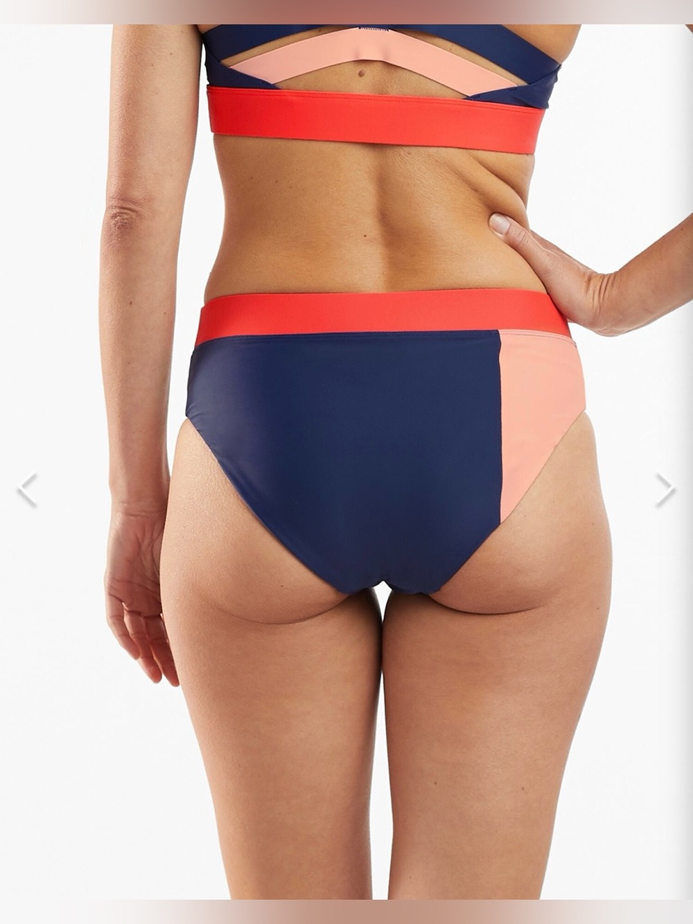 Title Nine Title 9 Tideturn High Waisted Bikini Bottom - NEW - Large Navy Blue - Picture 2 of 8
